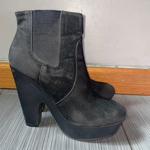 Faux suede booties!